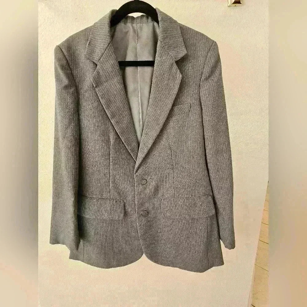 Vintage Vogue American Designer Original Pinstripe Men's Blazer Jacket Academia